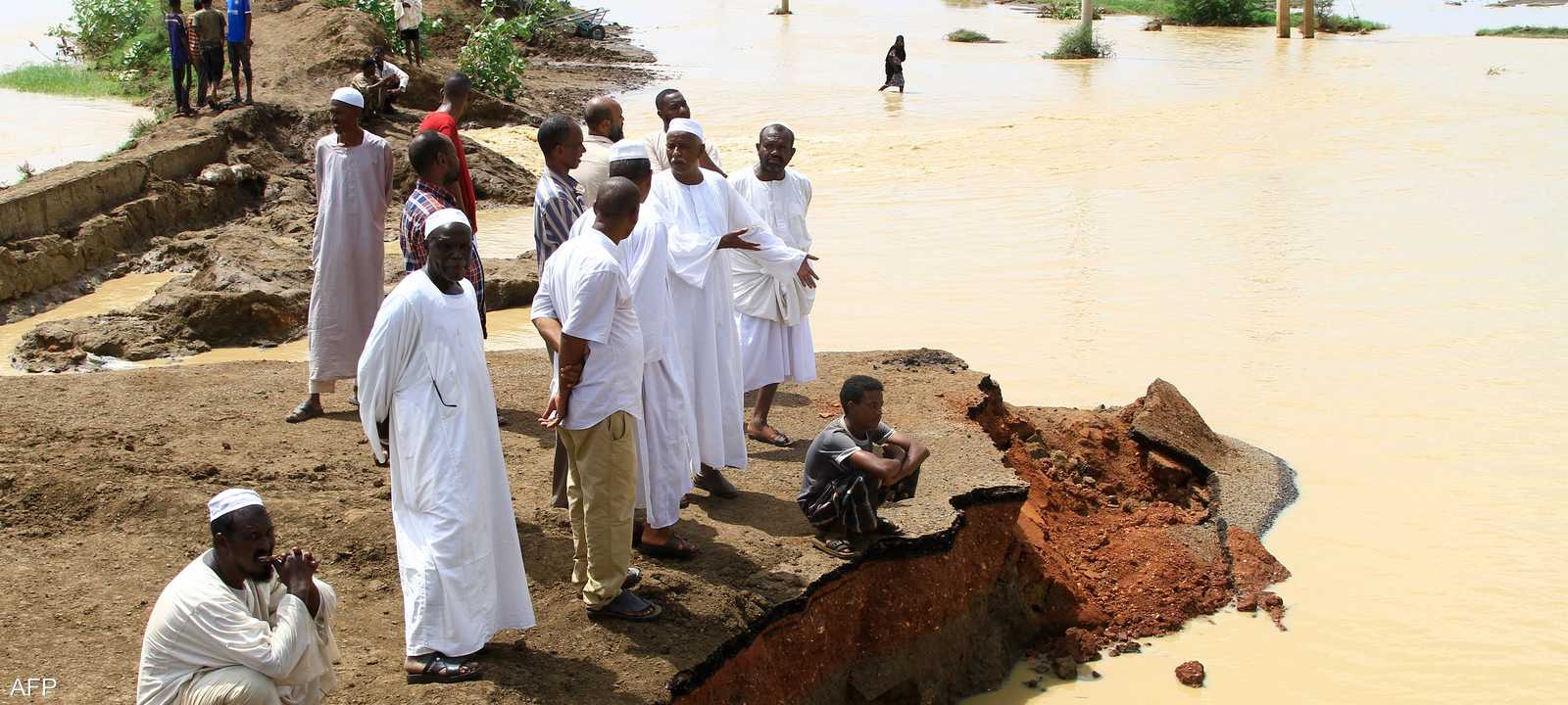 غمرت مياه الفيضانات مناطق واسعة في السودان.