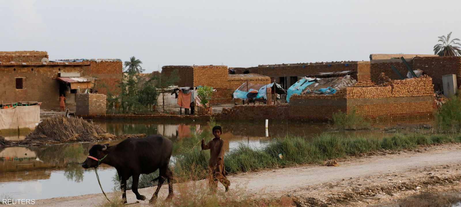 الفيضانات خلال موسم الأمطار الموسمية في ميهار - باكستان
