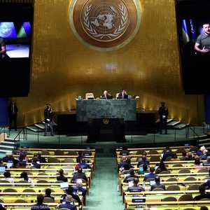 زيلينسكي خلال خطابه المسجل أمام الجمعية العمومية