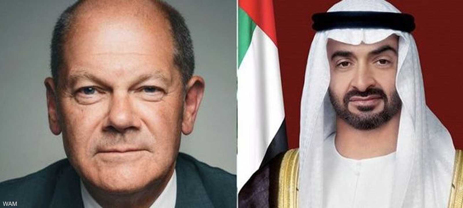 رئيس دولة الإمارات استقبل المستشار الألماني