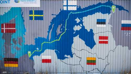 خريطة تظهر خط نورد ستريم 2 الذي لم يدخل الخدمة مطلقا