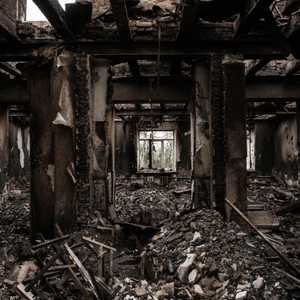 مدرسة مدمرة في خاركييف الأوكرانية