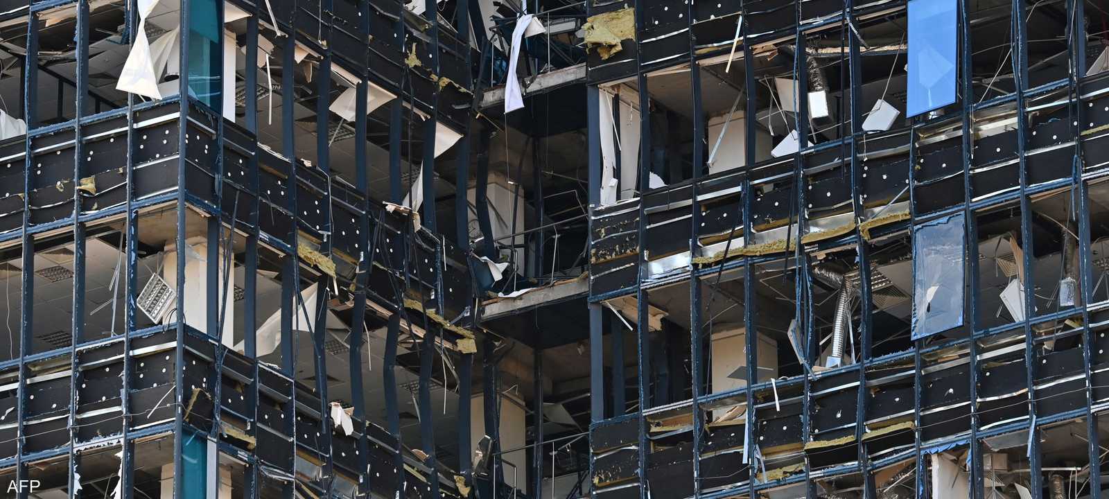 جانب من الأضرار المادية التي خلفها قصف كييف