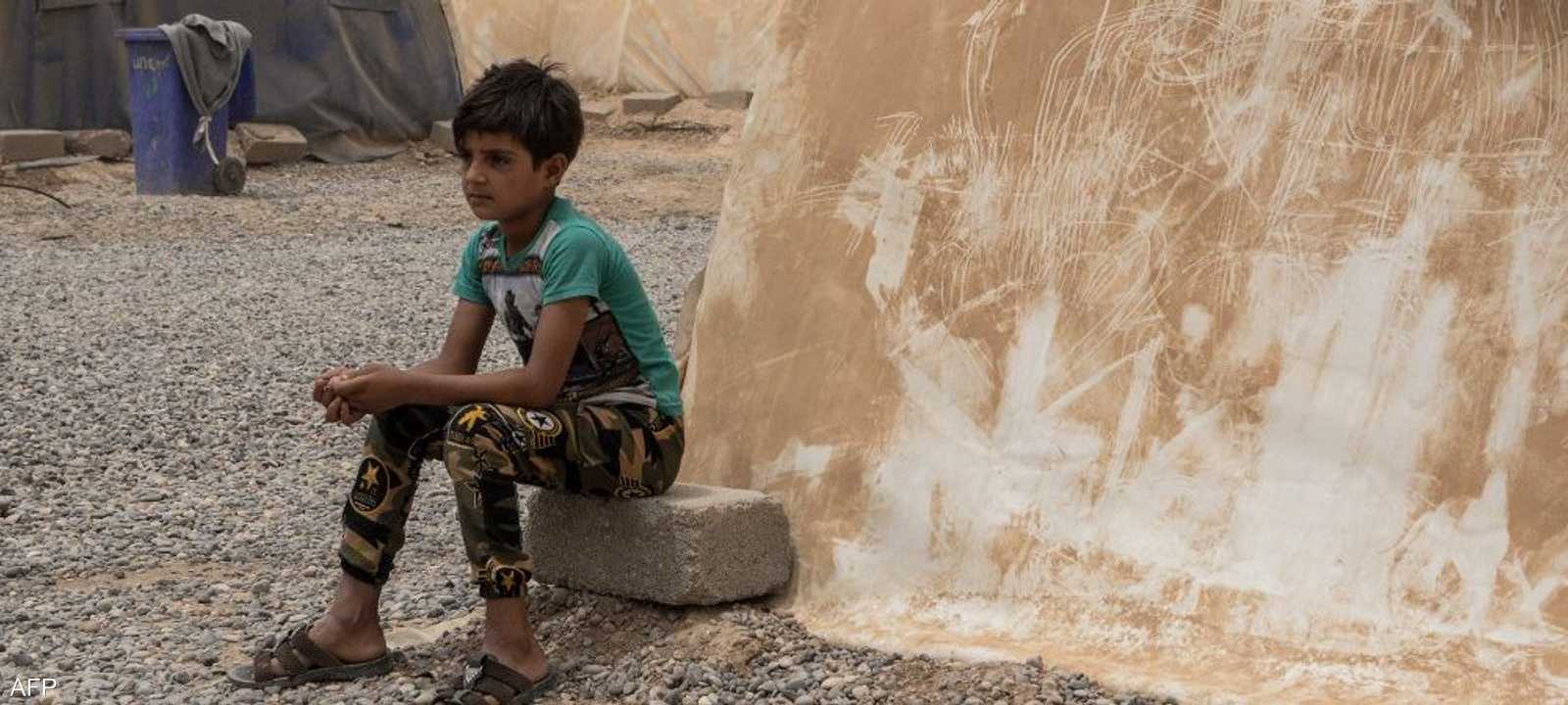 طفل عراقي في أحد مخيمات الموصل