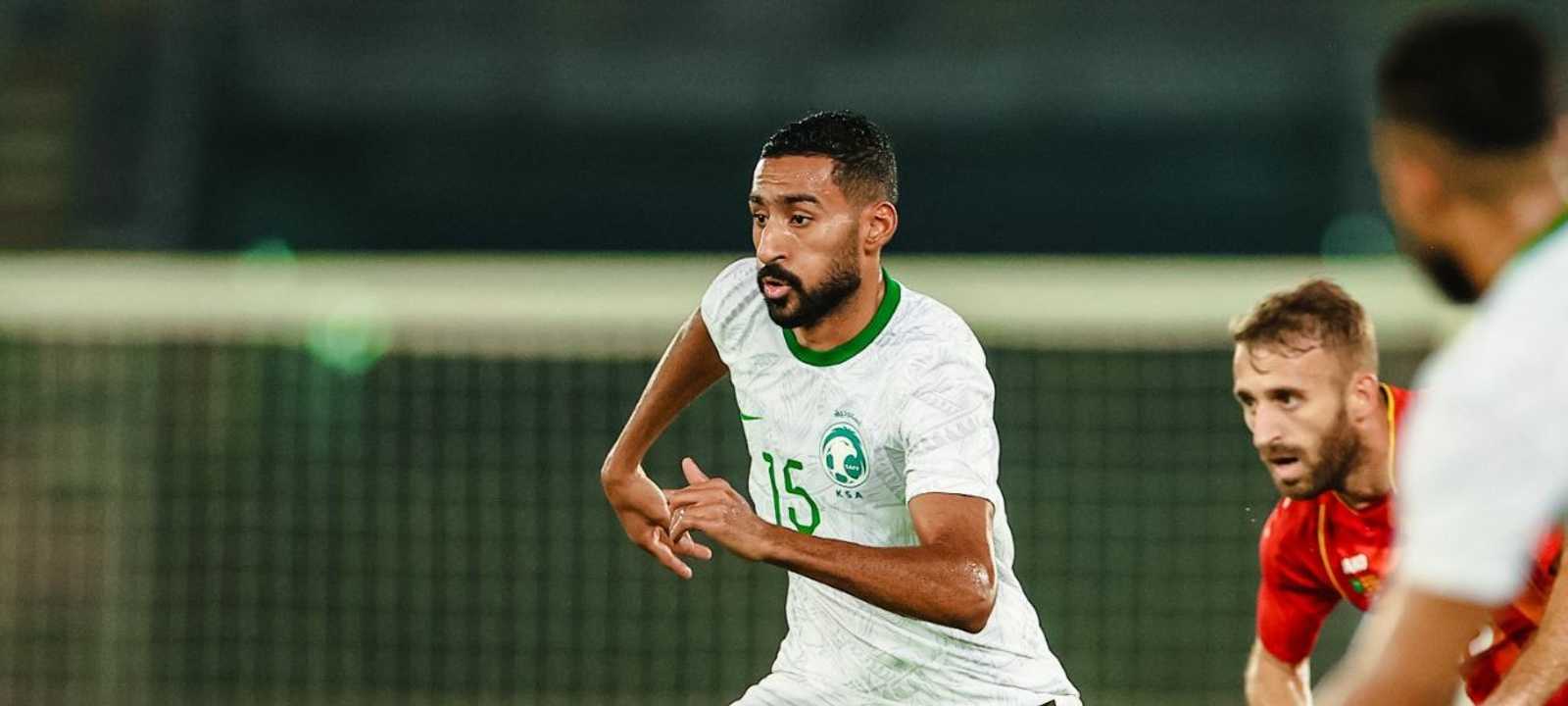 من مباراة تحضيرية للمنتخب السعودي لكرة القدم