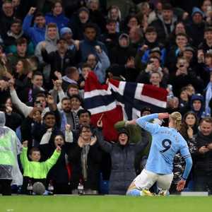 هالاند بعد هدف الفوز