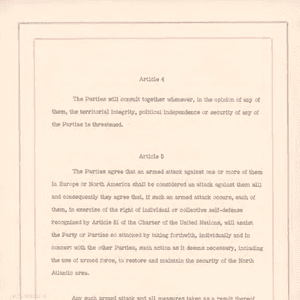 المادة 4 من معاهدة الناتو كما وردت في النص الأصلي للميثاق
