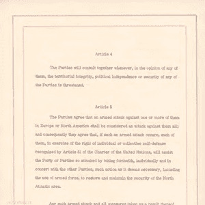 المادة 4 من معاهدة الناتو كما وردت في النص الأصلي للميثاق