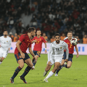 جانب من مباراة الأردن وإسبانيا