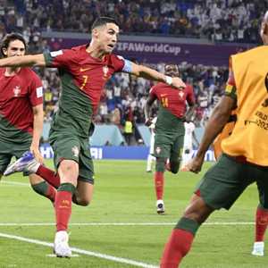 رونالدو محتفلا بهدفه