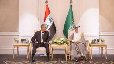 جانب من اجتماع وزير الطاقة السعودي ونظيره العراقي