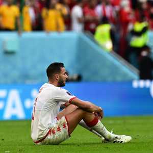 مدافع تونس منتصر الطالبي بعد الهزيمة