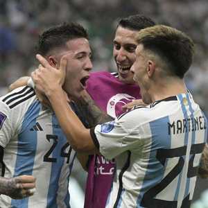 فرحة لاعبي الأرجنتين