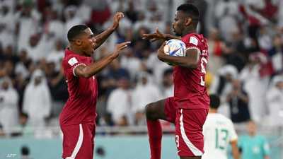 فرحة منتخب قطر بالهدف الوحيد في مرمى السنغال