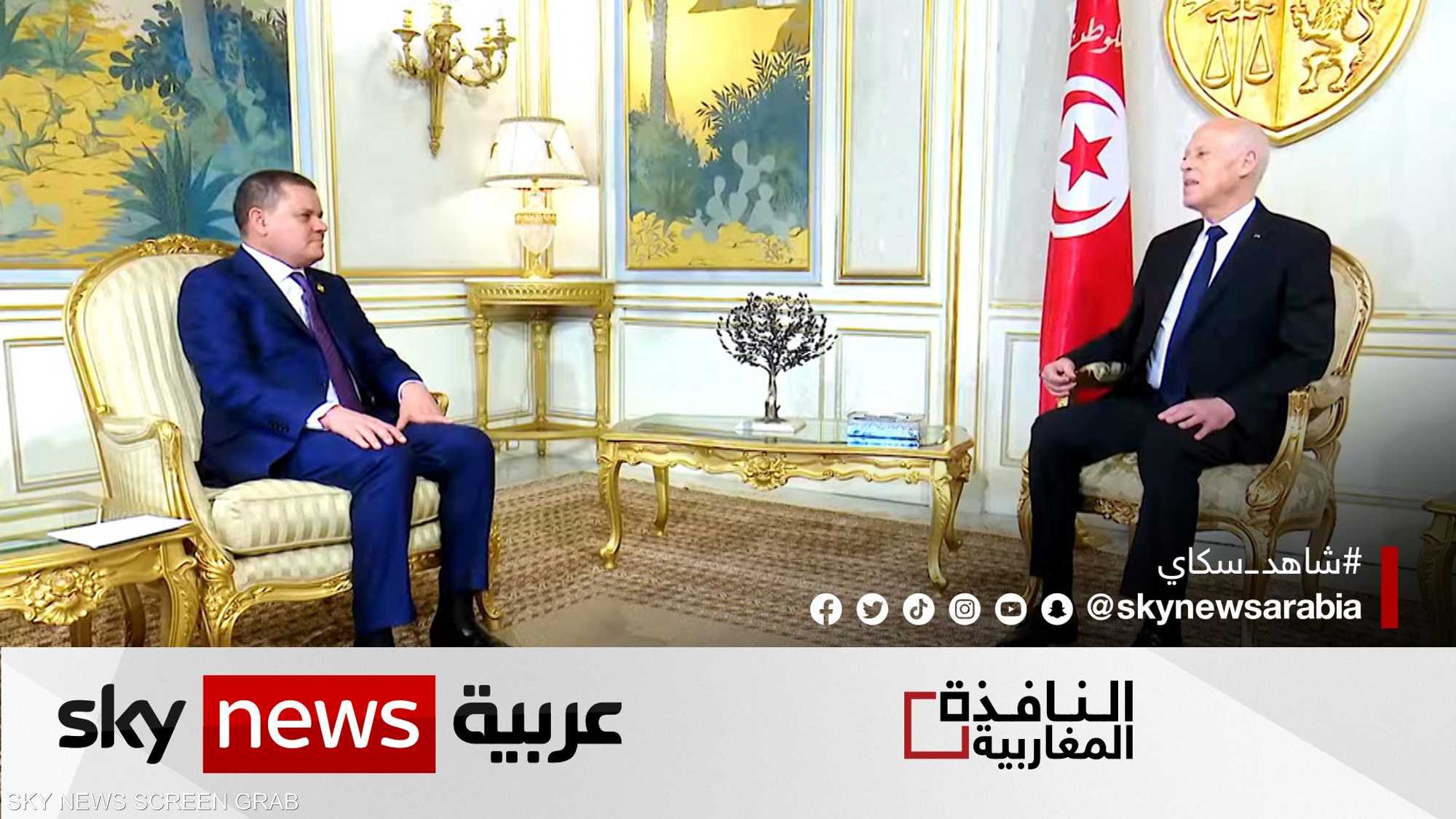 قيس سعيد والدبيبة يبحثان التعاون بين تونس وليبيا