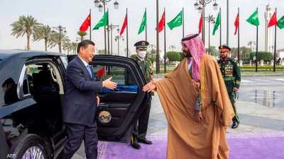 ولي العهد السعودي خلال استقباله الرئيس الصيني