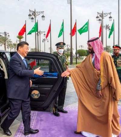 ولي العهد السعودي خلال استقباله الرئيس الصيني