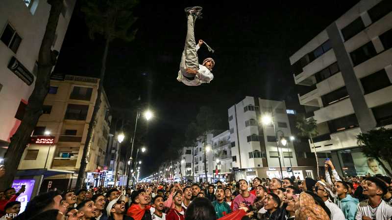 احتفالات في الرباط بفوز المغرب التاريخي
