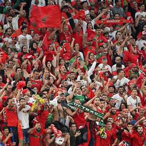 فرحة الجمهور المغربي بالفوز على البرتغال