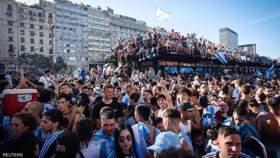 في كل مكان انتشر الأرجنتينيون للاحتفال بفوزهم بكأس العالم