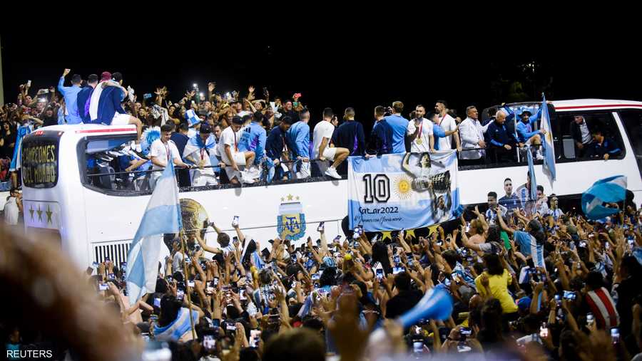 حلاوة الفوز ونشوة الانتصار بدت على أوجه الأرجنتينيين