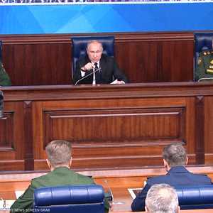 بوتين خلال اجتماع موسع مع قادة الجيش الروسي