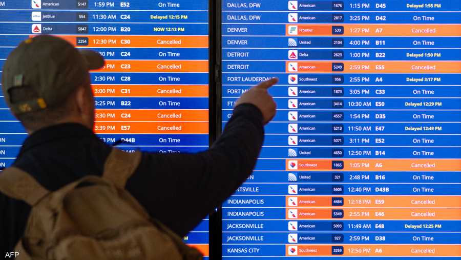إلغاء أكثر من 5000 رحلة جوية بسبب سوء حالة الطقس
