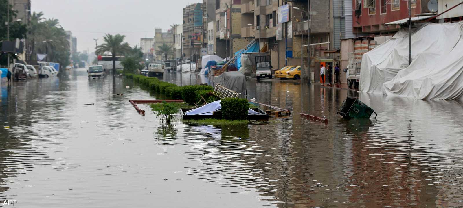 تحولت شوارع بغداد إلى برك