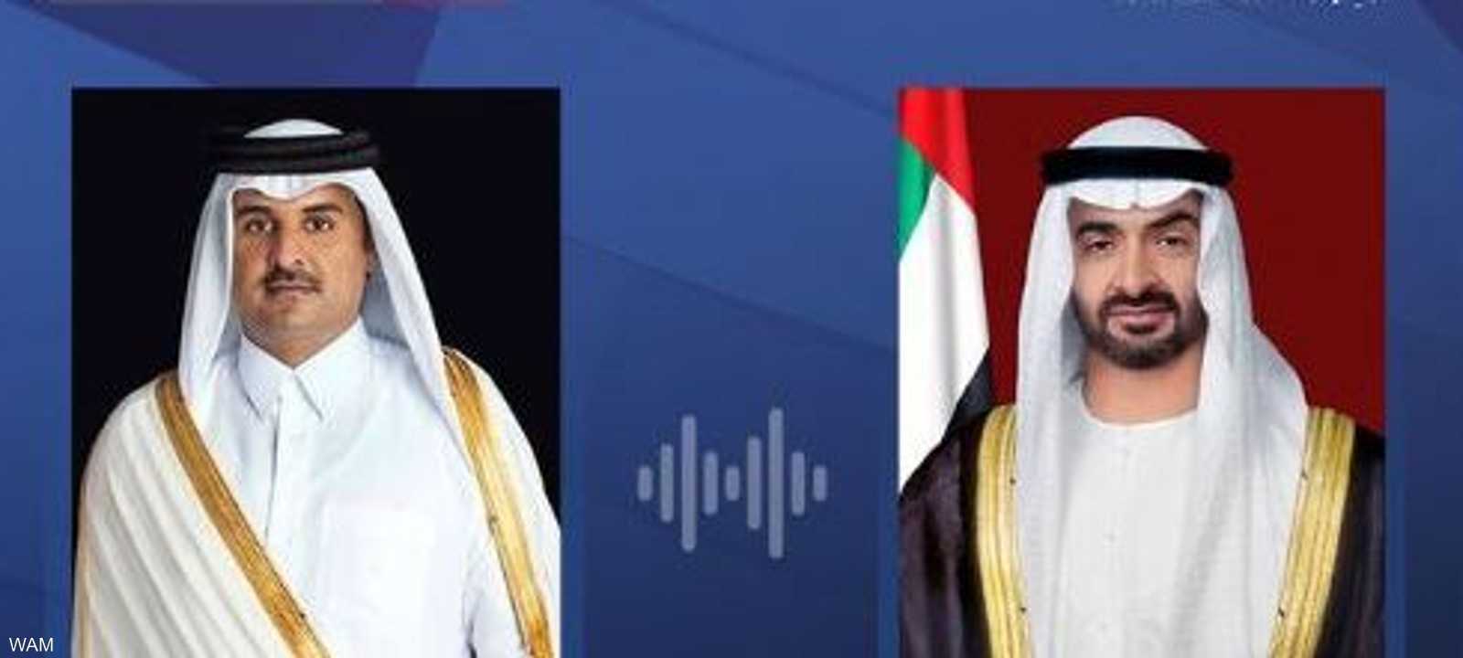 رئيس الإمارات بحث مع أمير قطر العلاقات الأخوية هاتفيا.