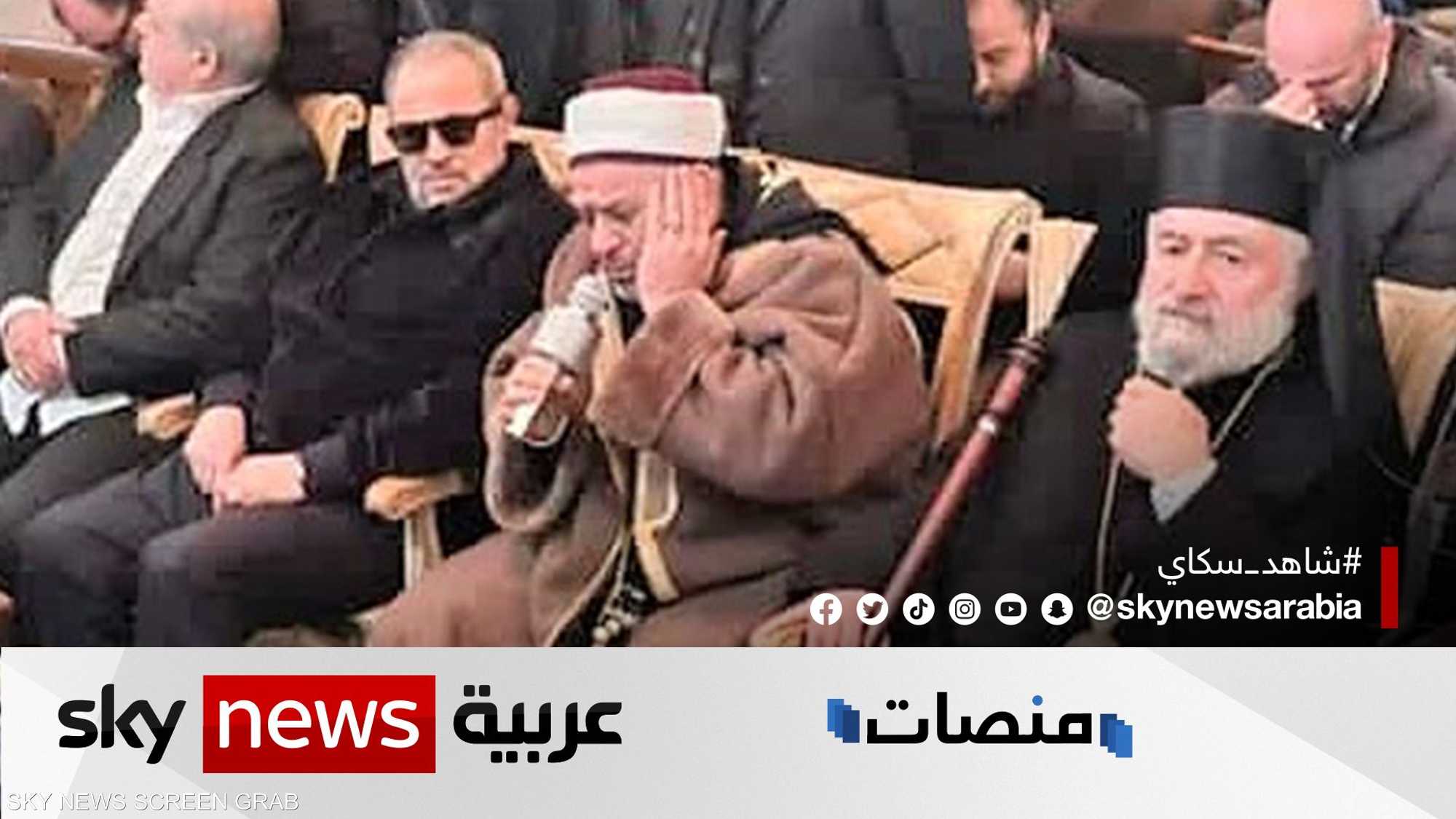 جورج وسوف يطلب من شيخ أن يقرأ القرآن في عزاء ابنه وديع