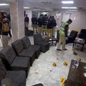 مكان جريمة قتل نقيب المحامين الباكستانيين.