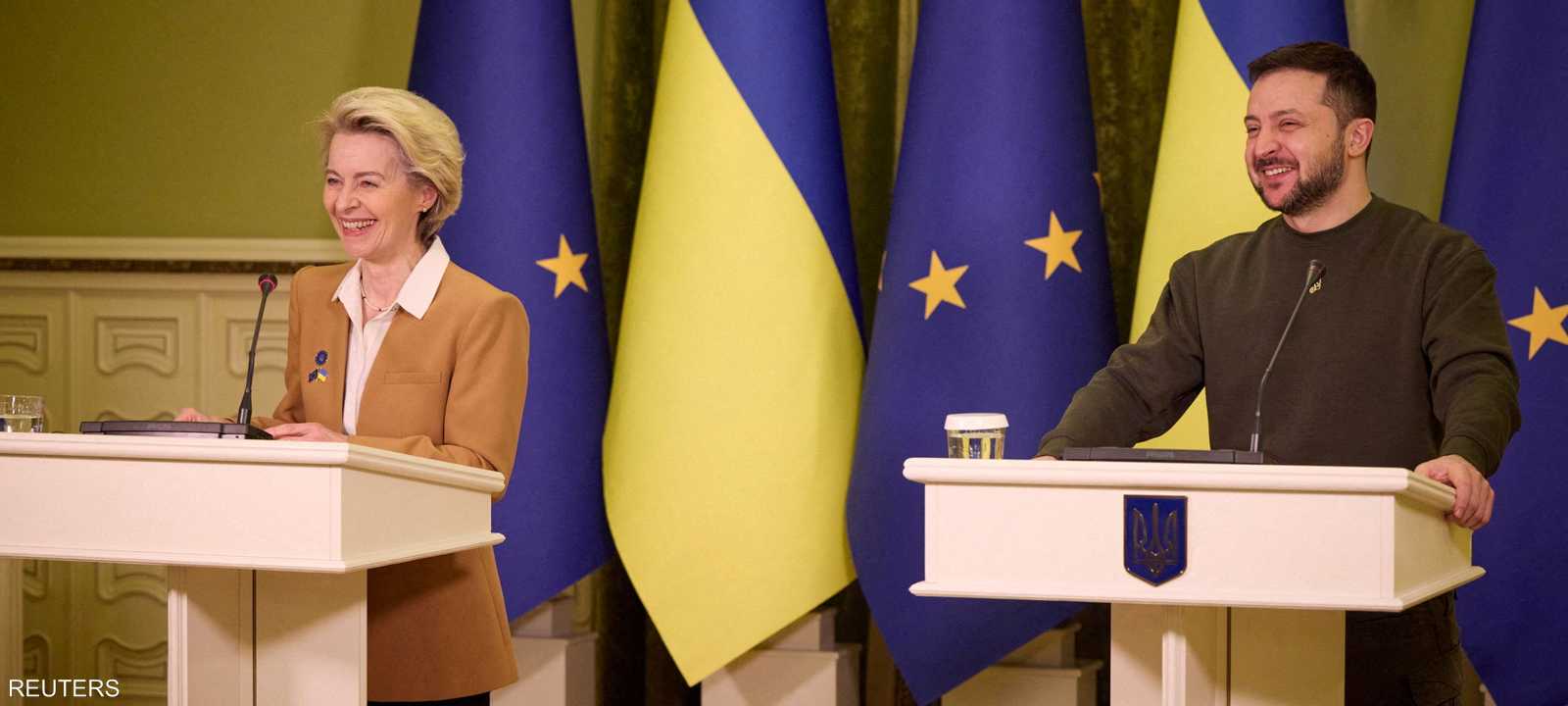 زيلينسكي مع رئيسة مفوضية الاتحاد الأوروبي