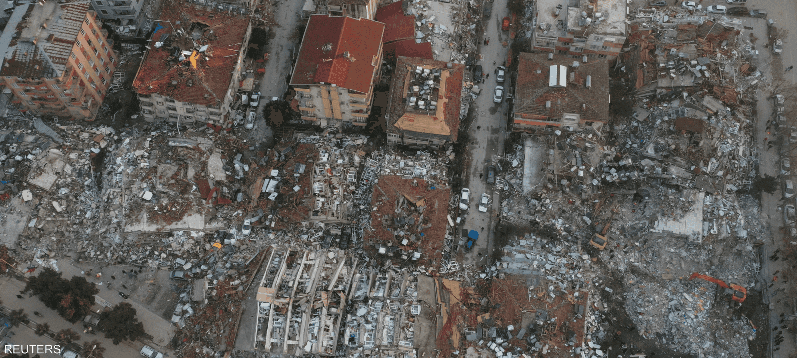 صورة لبعض من حجم الدمار الذي خلفه الزلزال في تركيا