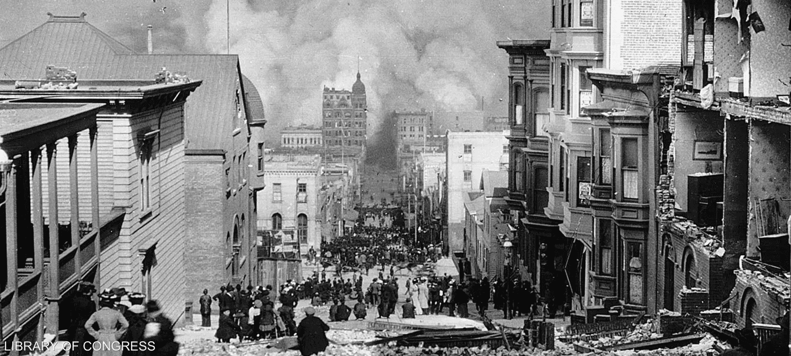 دمار هائل وقع في مدينة سان فرانسيسكو نتيجة زلزال عام 1906