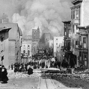 دمار هائل وقع في مدينة سان فرانسيسكو نتيجة زلزال عام 1906
