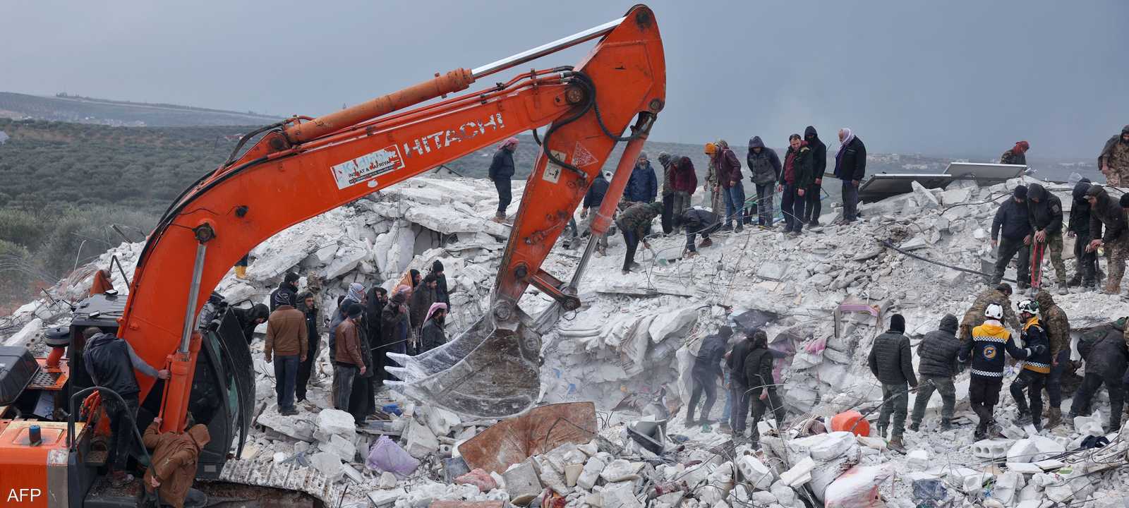 البحث مستمر عن الضحايا والناجين من الزلزال في سوريا
