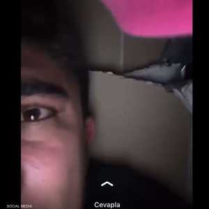 لقطة من الفيديو، الذي نشره الشاب التركي