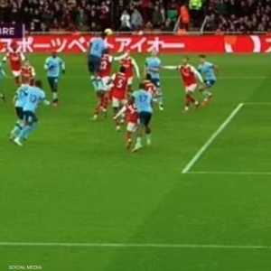 صورة توضح حالة التسلل التي وقعت في المباراة