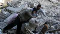 الزلزال الكبير - بيوت منهارة في مدينة جبلة السورية