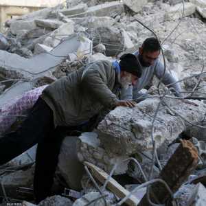 الزلزال الكبير - بيوت منهارة في مدينة جبلة السورية