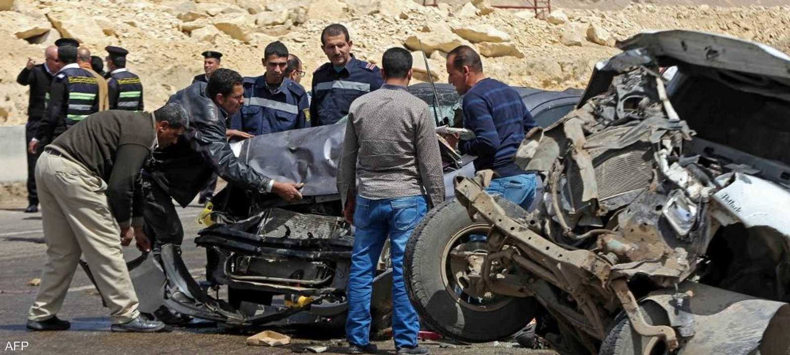 أرشيفية لحادث سير في مصر