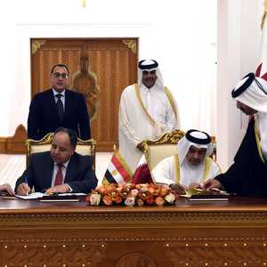 جانب من توقيع الاتفاقية بين مصر وقطر