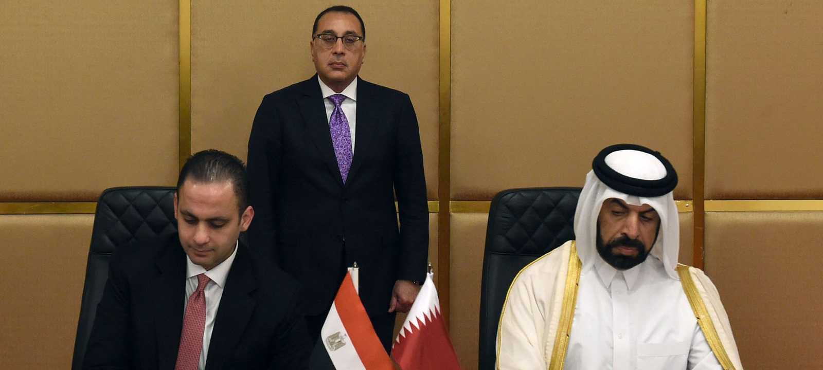 جانب من توقيع مذكرات التفاهم بين مصر وقطر