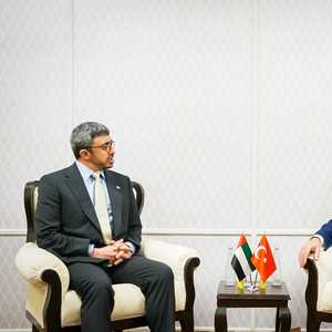 عبدالله بن زايد خلال لقائه شاووش أوغلو