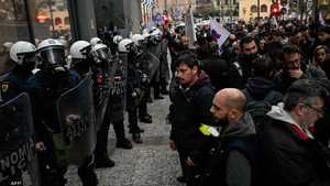 تظاهرات في اليونان بعد حادث القطار