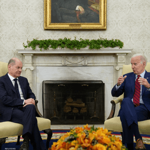 جانب من لقاء بايدن وشولتس