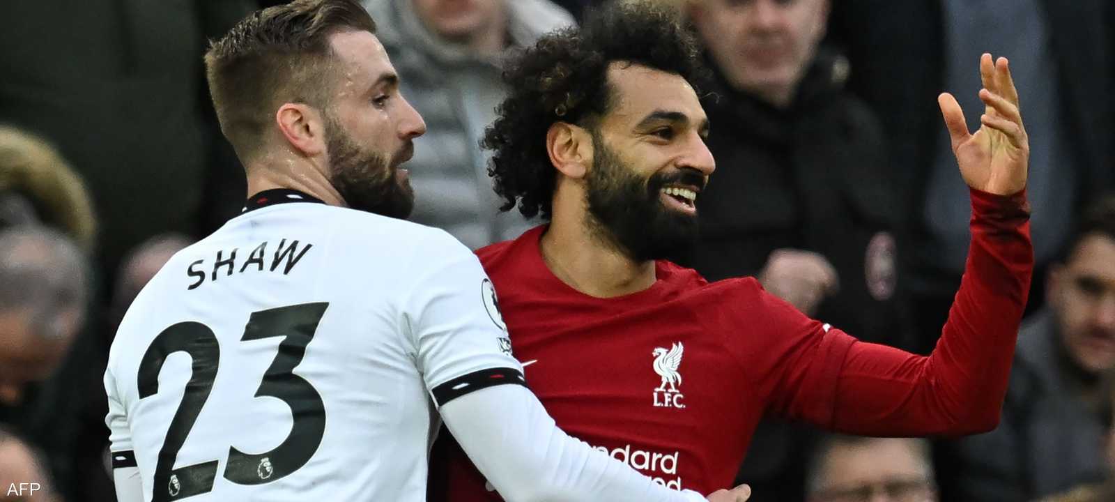 الدولي المصري محمد صلاح في مباراة فريقه مع اليونايتد