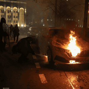 جانب من الاحتجاجات في جورجيا