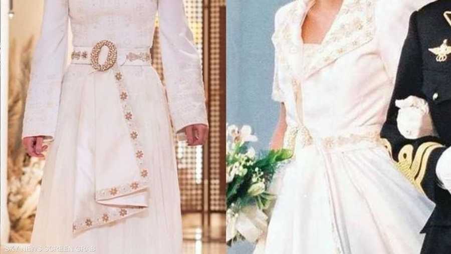 حزام الملكة رانيا خلال الزفاف