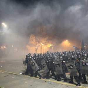 جانب من الاحتجاجات في جورجيا